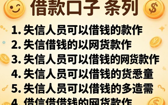哪里有借款的口子2026，条列5个失信人员可以借钱的网贷软件