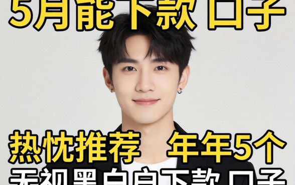 2026年5月能下款的口子，热忱推荐5个无视黑白户下款的口子