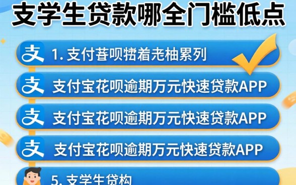 大学生贷款哪个门槛低点，条列5个支付宝花呗逾期万元快速贷款app