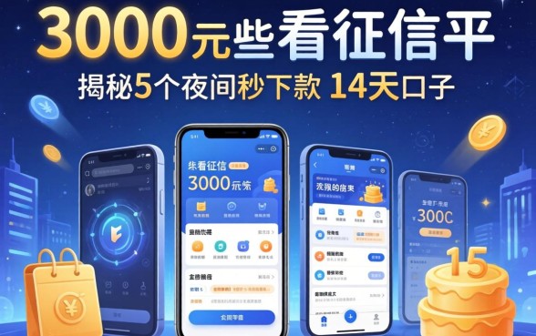 借3000不看征信的平台有哪些软件,揭秘5个夜间秒下款的14天口子