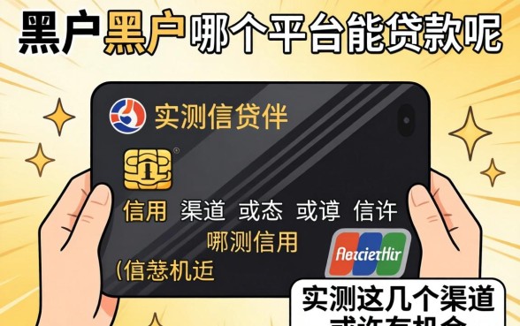 信用黑户在哪个平台能贷款呢？实测这几个渠道或许有机会