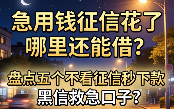 半夜急用钱征信花了哪里还能借?盘点五个不看征信秒下款的黑户救急口子