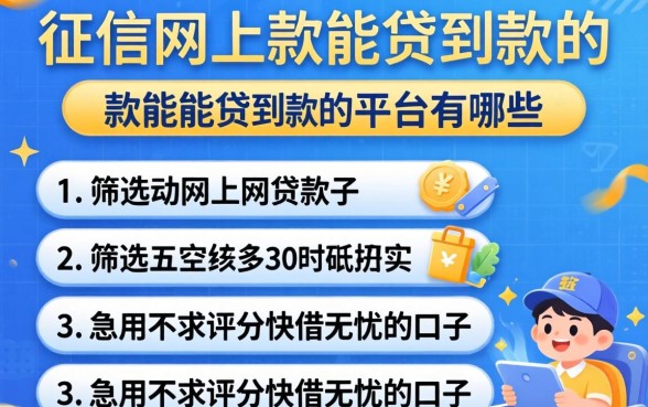 不看征信网上贷款能贷到款的平台有哪些，筛选五个急用不求评分快借无忧的口子