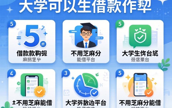 大学生可以用的借款软件，归集5个不用芝麻分能借的平台