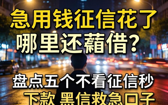 半夜急用钱征信花了哪里还能借?盘点五个不看征信秒下款的黑户救急口子