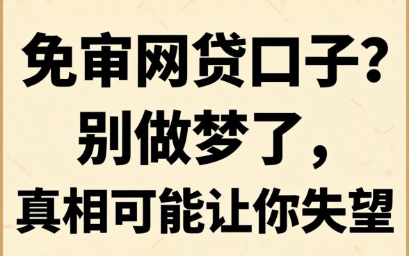 2026年免审网贷口子？别做梦了，真相可能让你失望