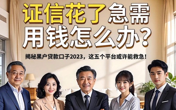 征信花了急需用钱怎么办？揭秘黑户贷款口子2023，这五个平台或许能救急！