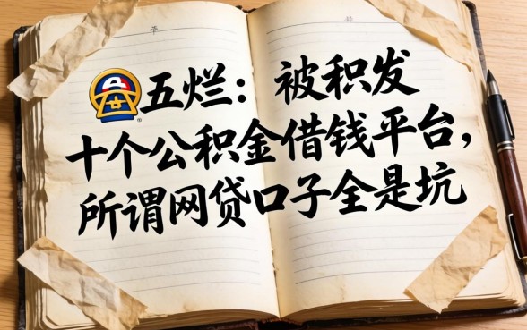 我翻烂了十个公积金借钱平台，发现所谓网贷口子全是坑