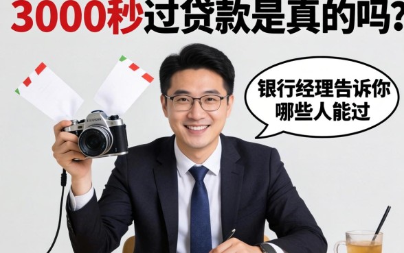 3000秒过贷款是真的吗？银行经理告诉你哪些人能过