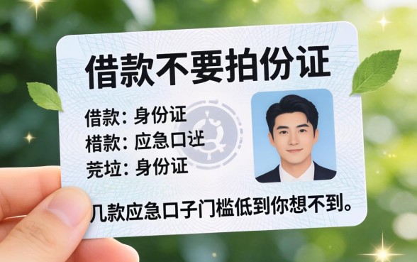 哪个借款不要拍身份证？这几款应急口子门槛低到你想不到