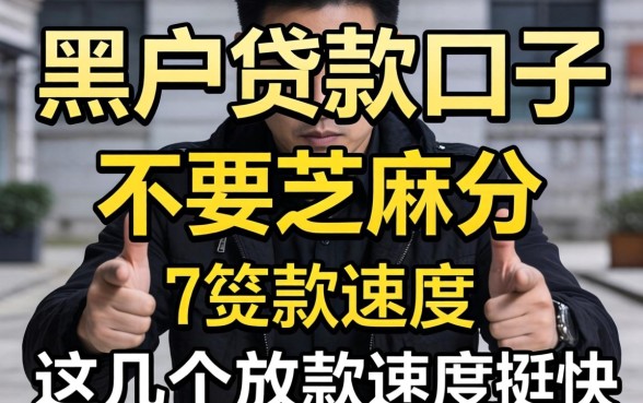揭秘黑户贷款口子不要芝麻分，这几个放款速度挺快