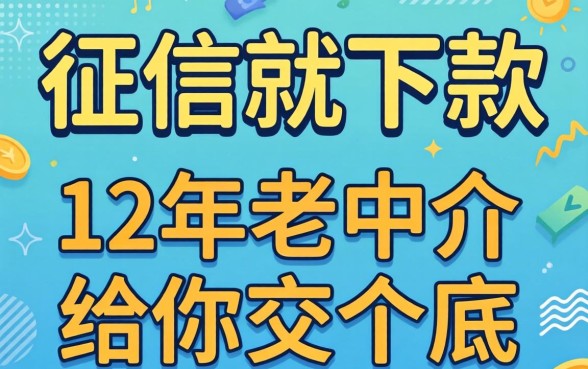 不看征信就下款的贷款有哪些？12年老中介给你交个底