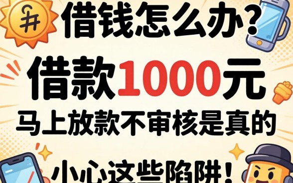 急需用钱怎么办?借款1000元马上放款不审核是真的吗?小心这些陷阱!