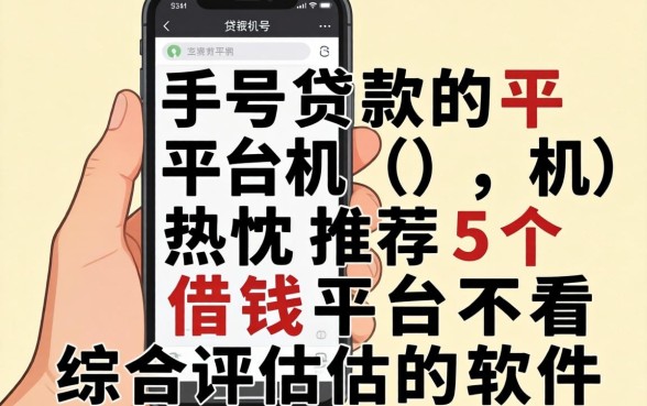 凭手机号贷款的平台机，热忱推荐5个借钱平台不看综合评估的软件