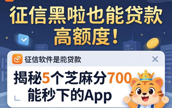哪个软件征信黑啦也能贷款的高额度呢，揭秘5个芝麻分700能秒下的app