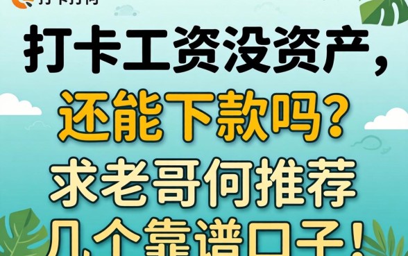 只有打卡工资没资产,还能下款吗?求老哥们推荐几个靠谱口子!