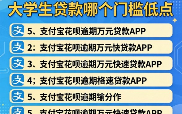大学生贷款哪个门槛低点，条列5个支付宝花呗逾期万元快速贷款app
