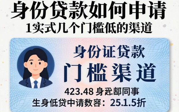 个人身份证贷款如何申请的？实测几个门槛低的渠道