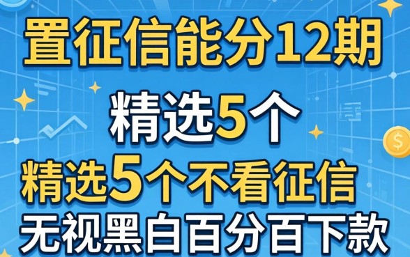 不查征信能分12期,精选5个不看征信无视黑白百分百下款