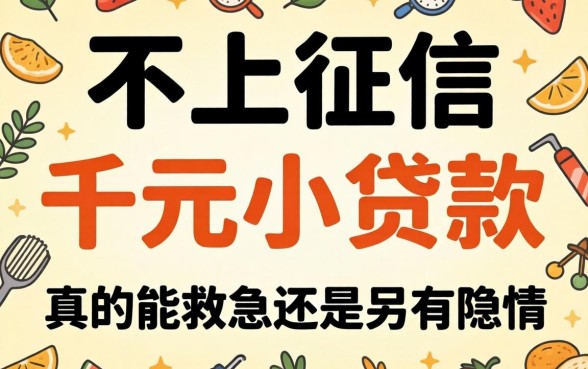 不上征信的千元小贷款,真的能救急还是另有隐情?