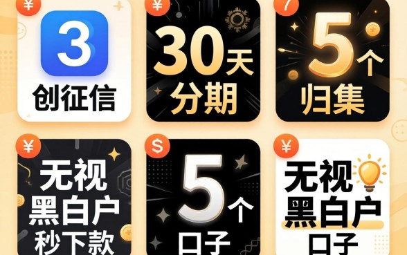 不查征信30天分期，归集5个无视黑白户秒下款口子app