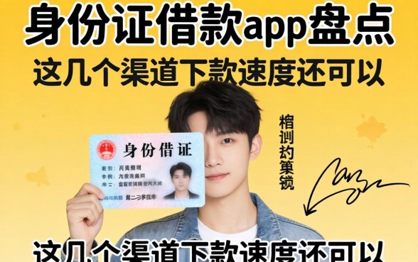 19岁凭身份证借款app盘点，这几个渠道下款速度还可以