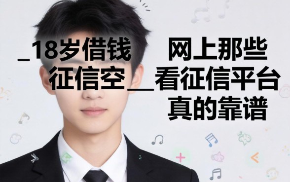 刚满18岁想借钱但征信空白，网上那些不看征信的平台真的靠谱吗？