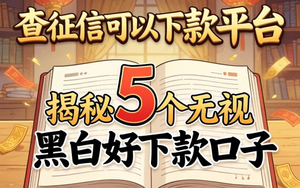 不查征信可以下款平台，揭秘5个无视黑白好下款的口子