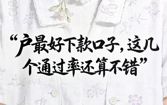 纯白户最好下款的口子，这几个通过率还算不错