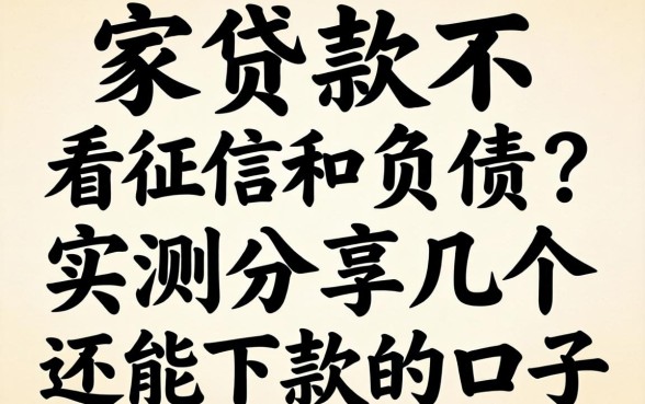 哪家贷款不看征信和负债?实测分享几个还能下款的口子