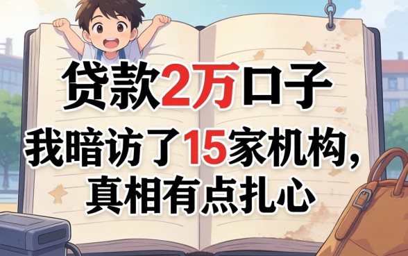 2026最新贷款2万口子：我暗访了15家机构，真相有点扎心