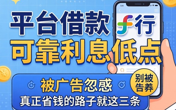 哪个平台借款可靠利息低点？别被广告忽悠，真正省钱的路子就这三条
