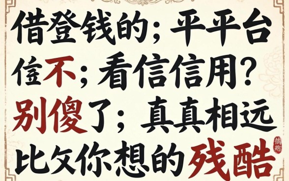 哪些借钱的平台不看信用？别傻了，真相远比你想的残酷
