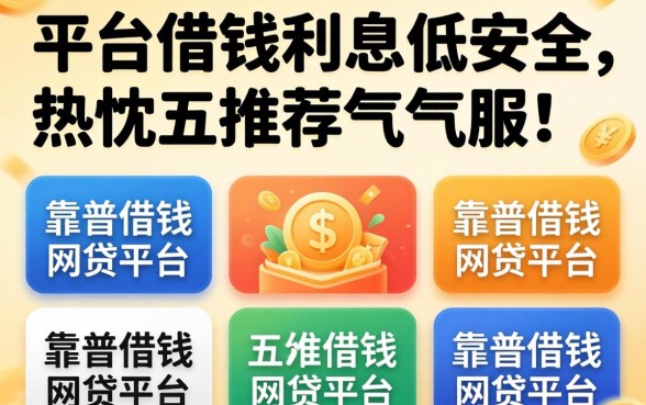 在哪个平台借钱利息低又安全，热忱推荐五个靠谱借钱的网贷平台