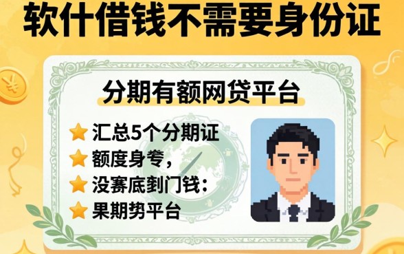 哪个软件借钱不需要身份证，汇总5个分期有额度的网贷平台