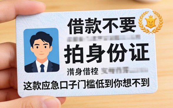 哪个借款不要拍身份证？这几款应急口子门槛低到你想不到