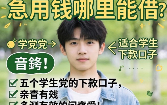 17岁急用钱哪里能借？分享五个适合学生党的下款口子，亲测有效！