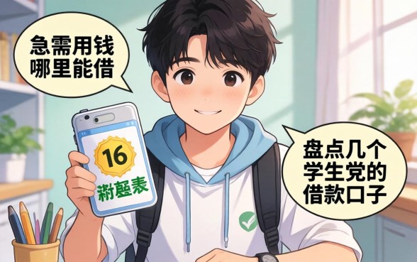 刚满16岁急需用钱哪里能借?盘点几个适合学生党的借款口子
