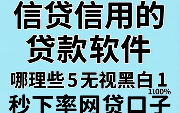 不查信用的贷款软件有哪些，理出5个无视黑白100%秒下网贷口子