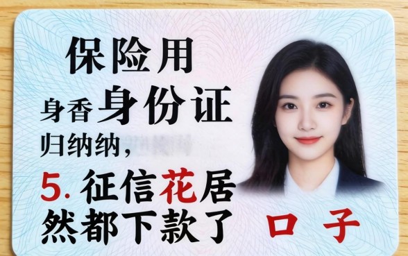 保险用身份证，归纳五个征信花居然都下款了的口子