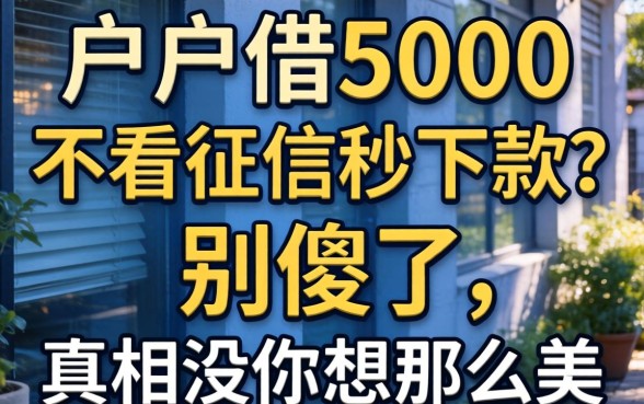 黑户借5000不看征信秒下款?别傻了,真相没你想那么美