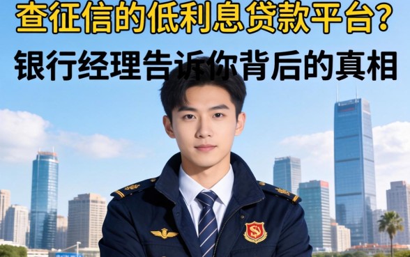 不查征信的低利息贷款平台？银行经理告诉你背后的真相