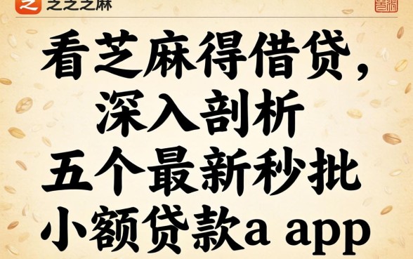 不看芝麻得借贷，深入剖析五个最新秒批小额贷款app