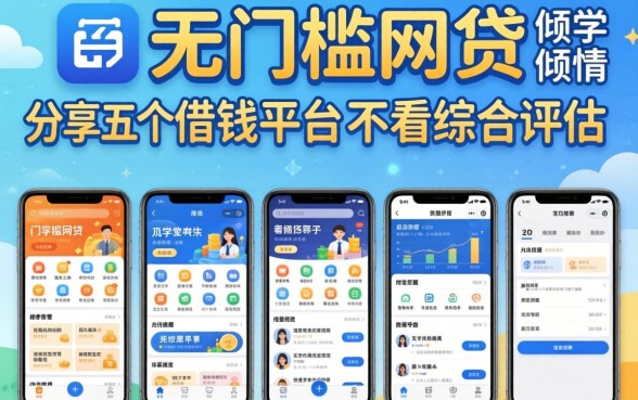 大学生无门槛网贷，倾情分享五个借钱平台不看综合评估的软件