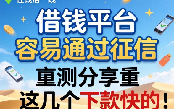哪一个借钱的平台容易通过征信?实测分享这几个下款快的口子