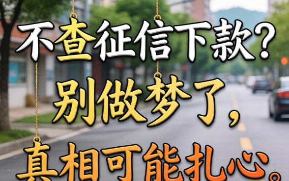 2026年不查征信下款？别做梦了，真相可能扎心