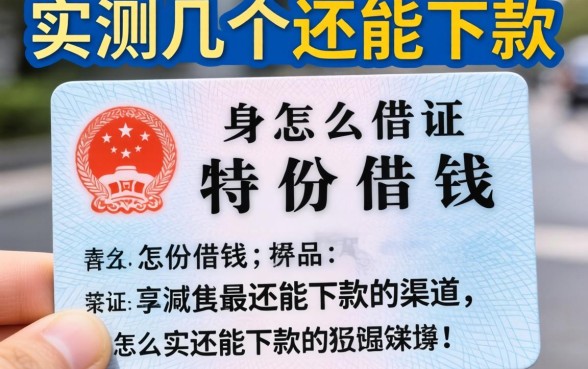 不用身分证怎么借钱？实测几个还能下款的渠道