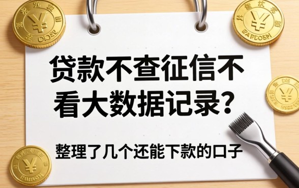 什么贷款不查征信不看大数据记录？整理了几个还能下款的口子