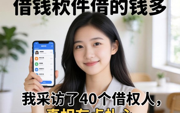 什么借钱软件借的钱多？我采访了40个借款人，真相有点扎心