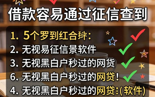 什么软件借款容易通过征信查到，罗列5个无视黑白户秒过的网贷
